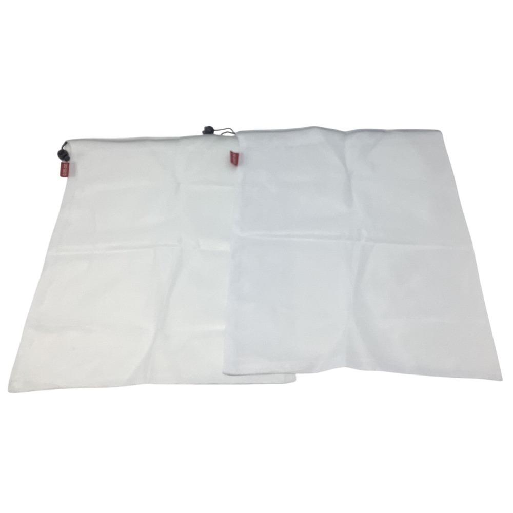 2‎ Pc White Mesh Drawstring Bags Reusable Produce Bags Laundry Bags Storage Bags